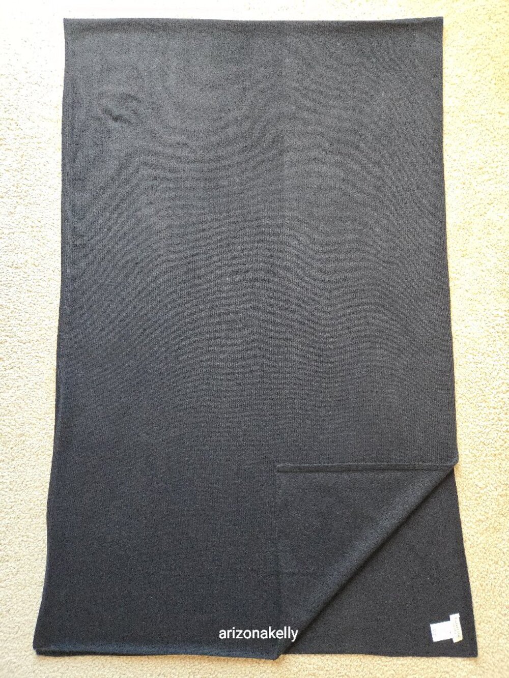 NWOT Garnet Hill Cashmere Scarf Black Knit - Picture 1 of 11